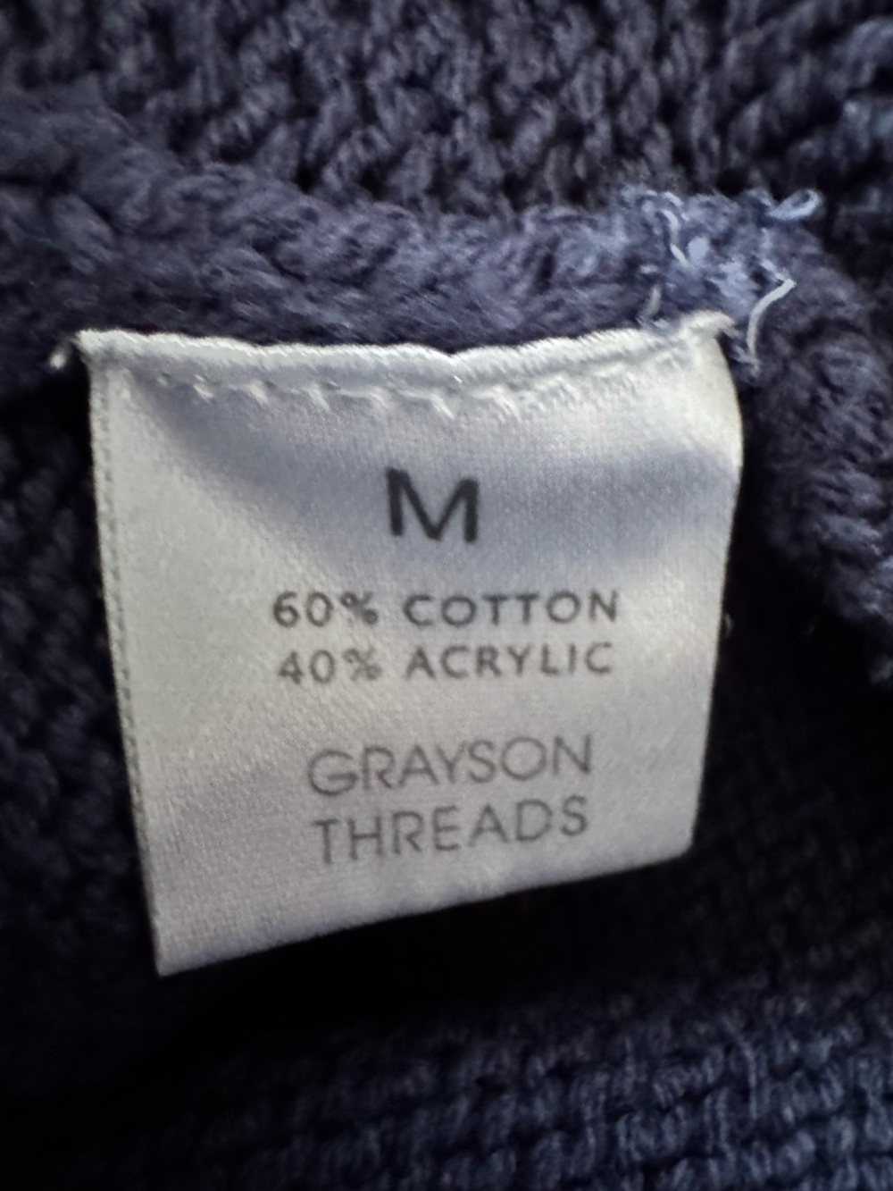 Grayson Threads Navy Blue Crewneck Cropped Sweater Teddy Bear USA Flag Size M - Picture 10 of 13